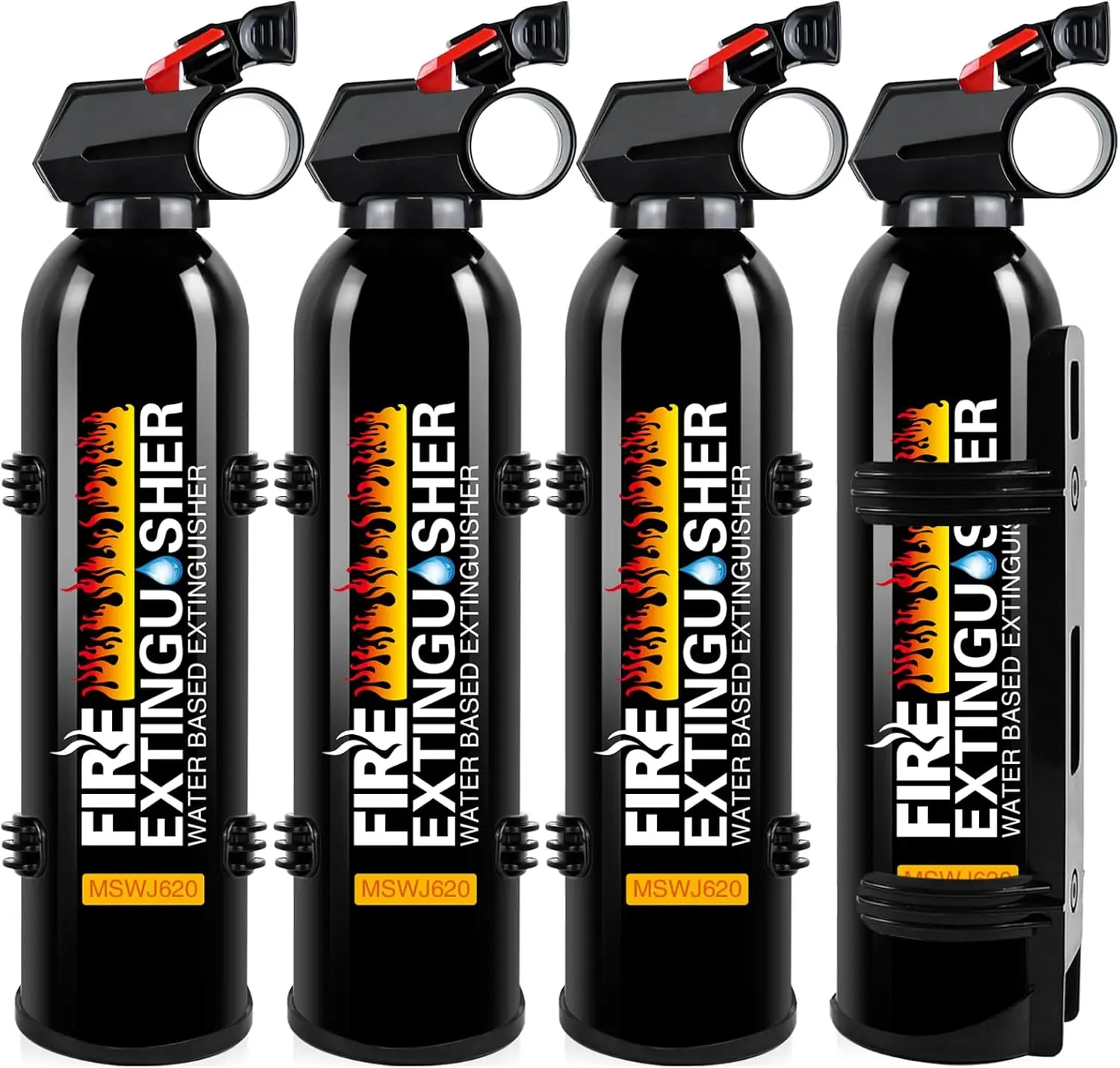 

4-Pack Fire Extinguishers: 8-in-1 Portable ABCK, 620ml Mini for Home, Vehicle, Kitchen & Office