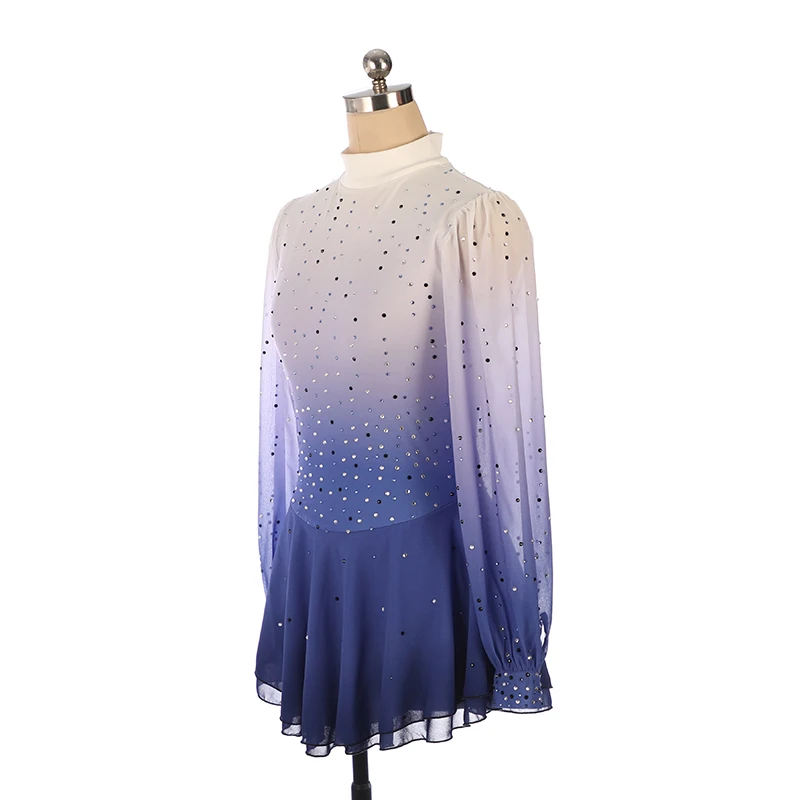 Customized adult and girls' figure skating performance costumes with purple gradient for grading exams