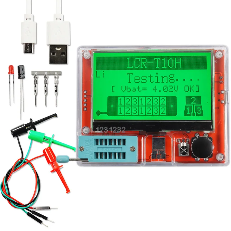 LCR-T10H TFT LCD Display Multi-meter Transistor Tester Diode Triode Capacitor Resistor Test Meter MOSFET NPN PNP Triac MOS