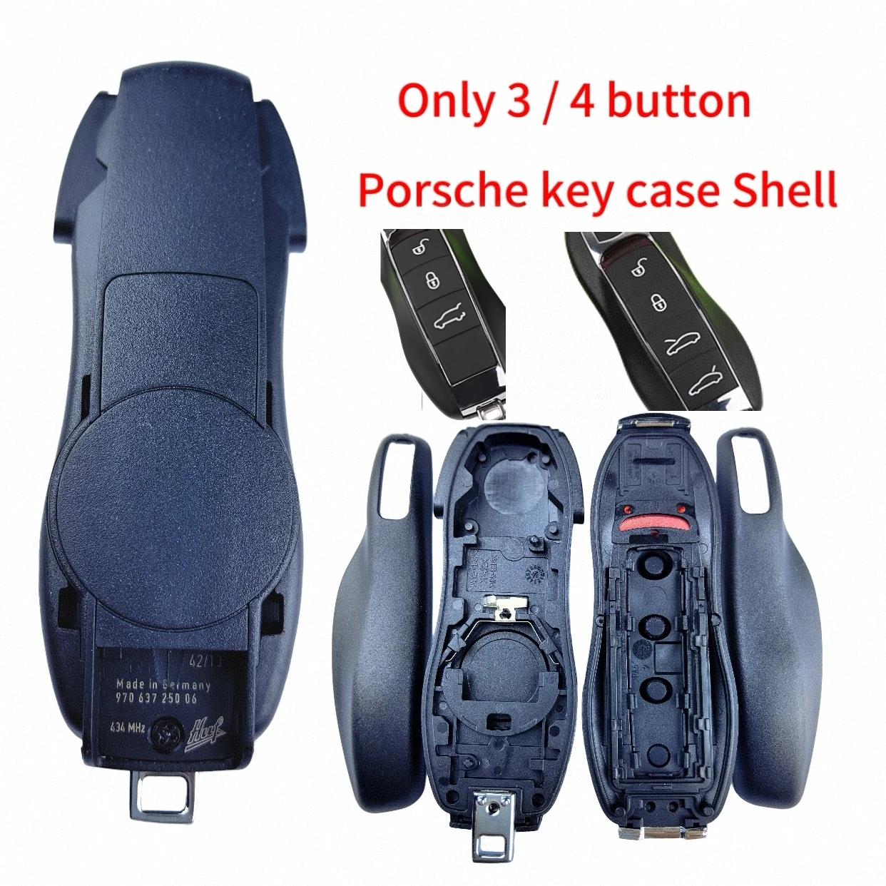 Smart Remote Key Shell Case For Porsche 718 911 Panamera Cayenne 2017 2018 2019 2020 Porsche 3/4 Button Fob Keyless Key Cover