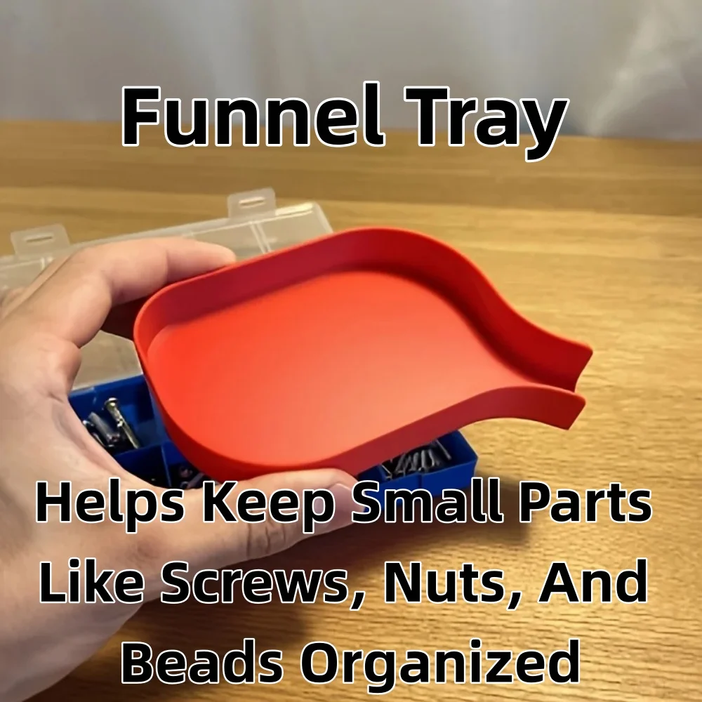 Durable Plastic Funnel Tray With Barrier Plug Anti Slip For Small Parts Tools Tray Dispensing Organizer Small Items Storage