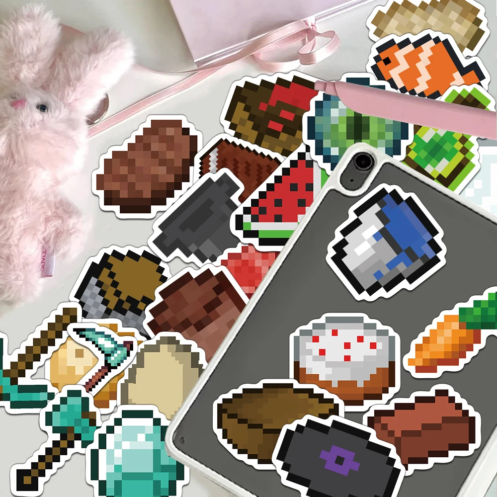 70 قطعة من ملصقات ألعاب البكسل الإبداعية، حافظات هواتف مزخرفة، أكواب مياه للكمبيوتر المحمول، ملصقات شخصية ذاتية الصنع #5