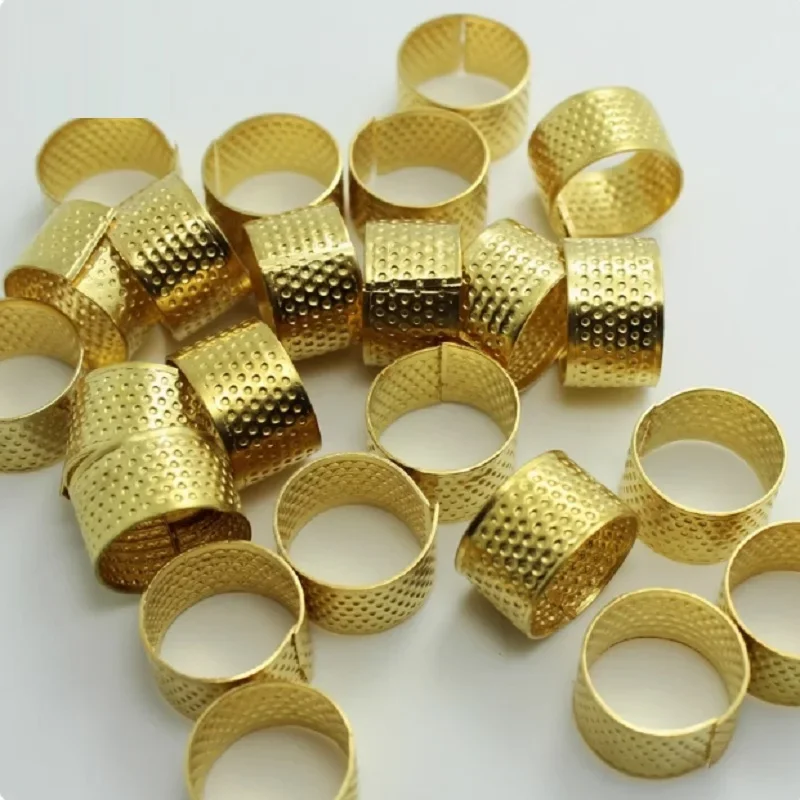 

Metal Finger Brass Protector Ring Needle Thimble Handworking Stitching Sewing Leather Craft DIY Tools Accessories