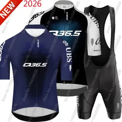 Q36.5 Pro Cycling Team 2026 Jersey Set Short Sleeve Switzerland Clothing Mens Road Bike Shirts Suit Bicycle Bib Shorts MTB Ropa