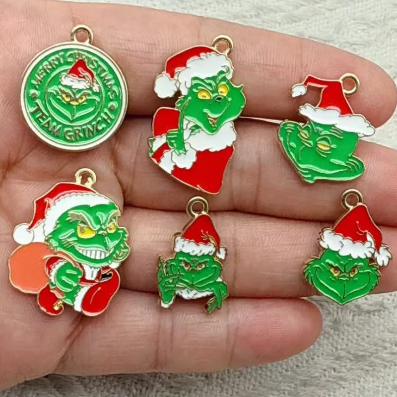 

10pcs Alloy Metal Gold Plated Christmas Cartoon Charms for Jewelry Making Necklace Wallet Earring Pendant Diy Accessories