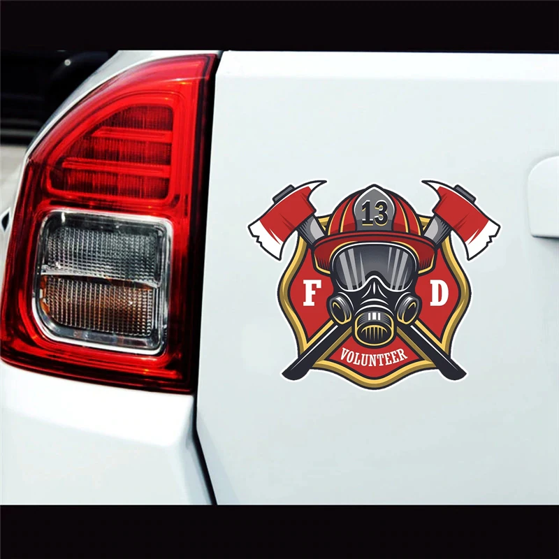 S50696 # Firefighter Volunteer Self-adhesive Decal Car Sticker Waterproof Auto Decors For Bumper Rear Window Laptop