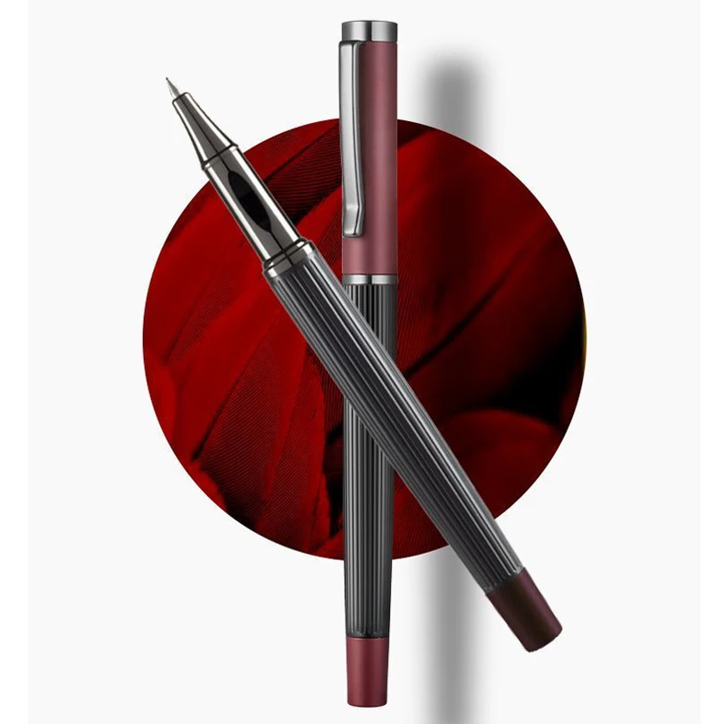 1Pc Ball point Pen + 4pc Refills Bullet 0.5mm Matte Red Roller ball Pen School Office Supplies Stationery Ink Pen S