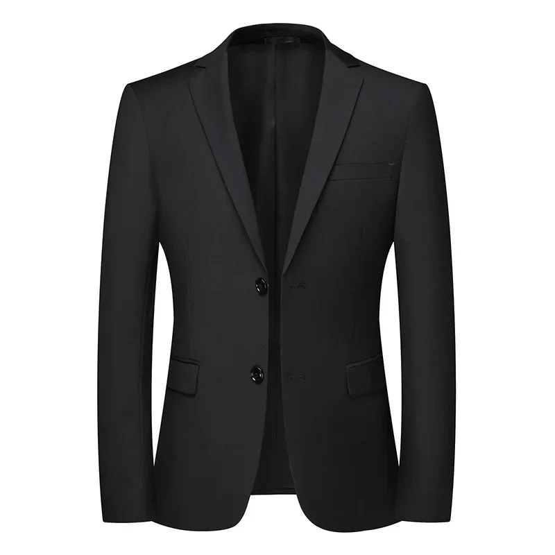 Blazer New Men\'s Fashion Business Solid Color British Style Professional Work Groom Wedding Dress Best Man Blazer Jacket