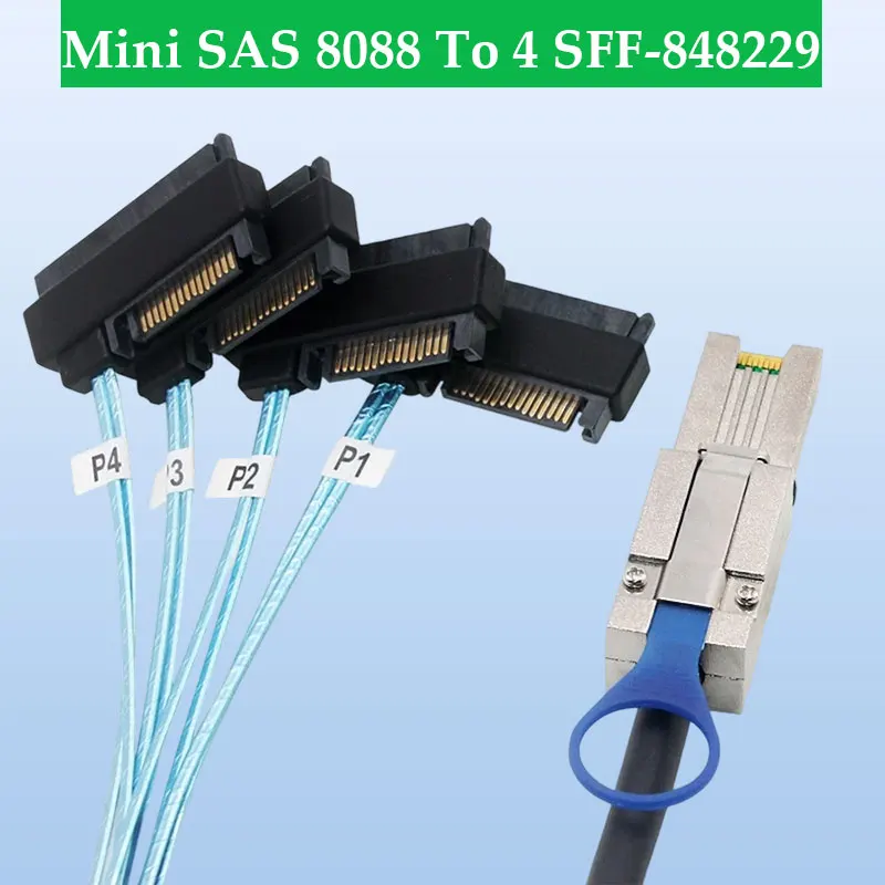 ADT-Link QSFP SFF-8436 To Mini SAS HD SFF-8088 Extension Cable Riser for DS4243 DS4246 Length Optional 0.5M 1M 2M 3M