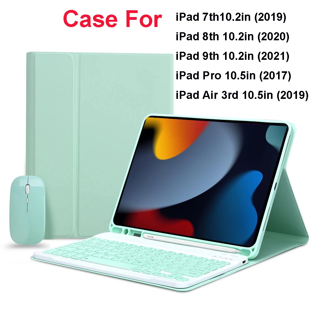 

Case For iPad 7th 2019 8th 2020 9th 2021 10.2Inch Bluetooth Keyboard Cover For iPad Air 3rd Pro 10.5Inch