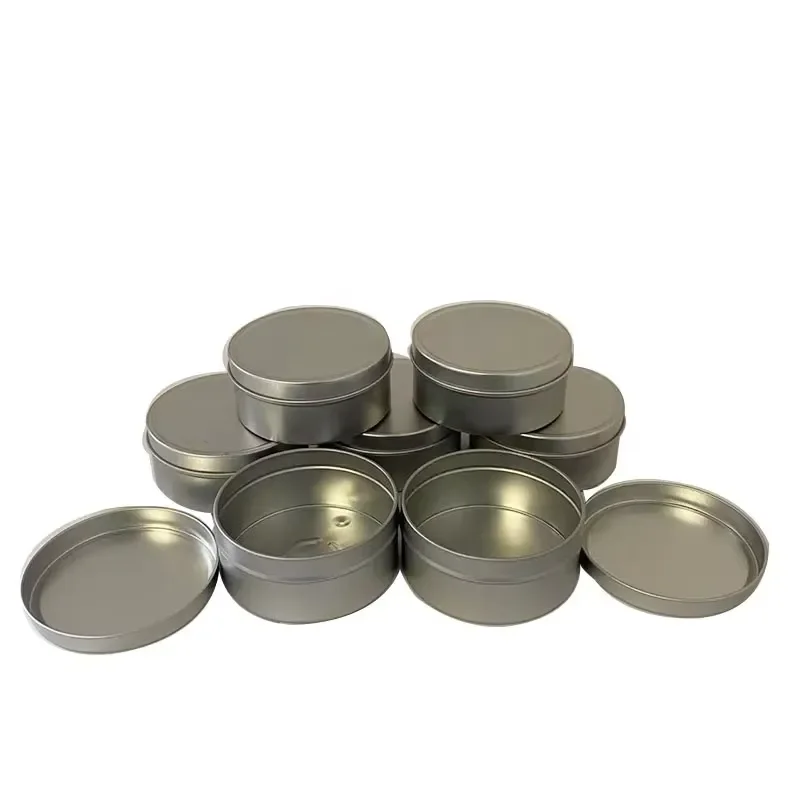 Custom 3oz 4oz 8oz Seamless Metal Candle Tin Can with Lid Matte Finish Empty Container for DIY Candle Making Supplies