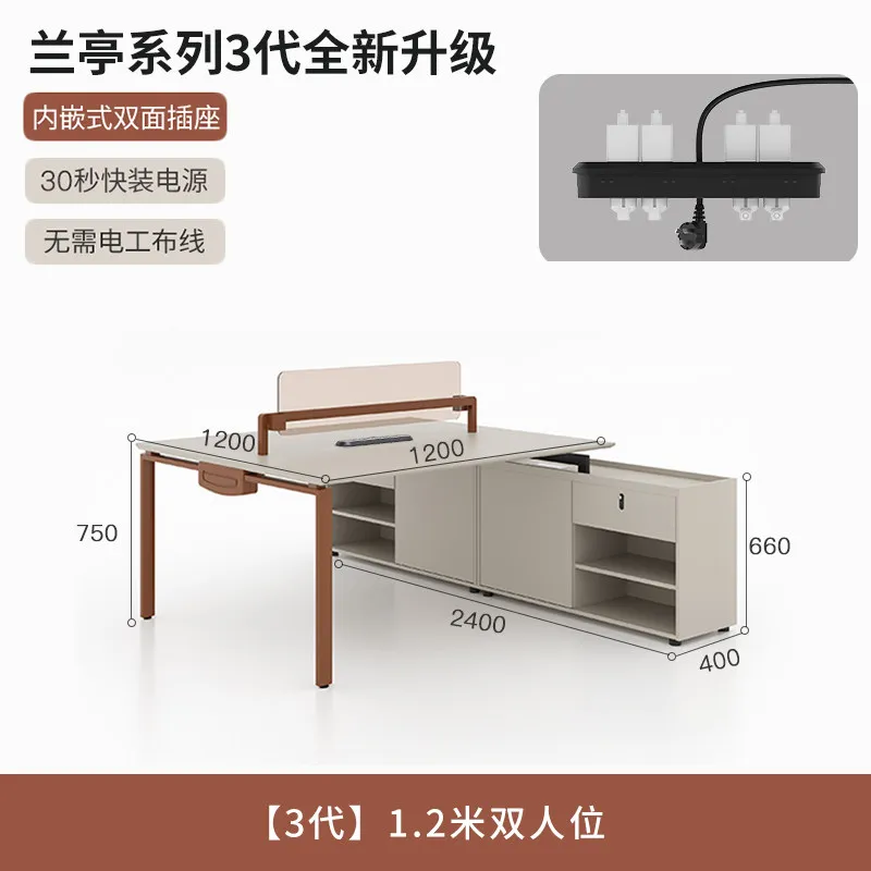 for Office Table and Chair Combination Screen Booth Four People Modern Simple Office Furniture 2 4 6 Staff Desk