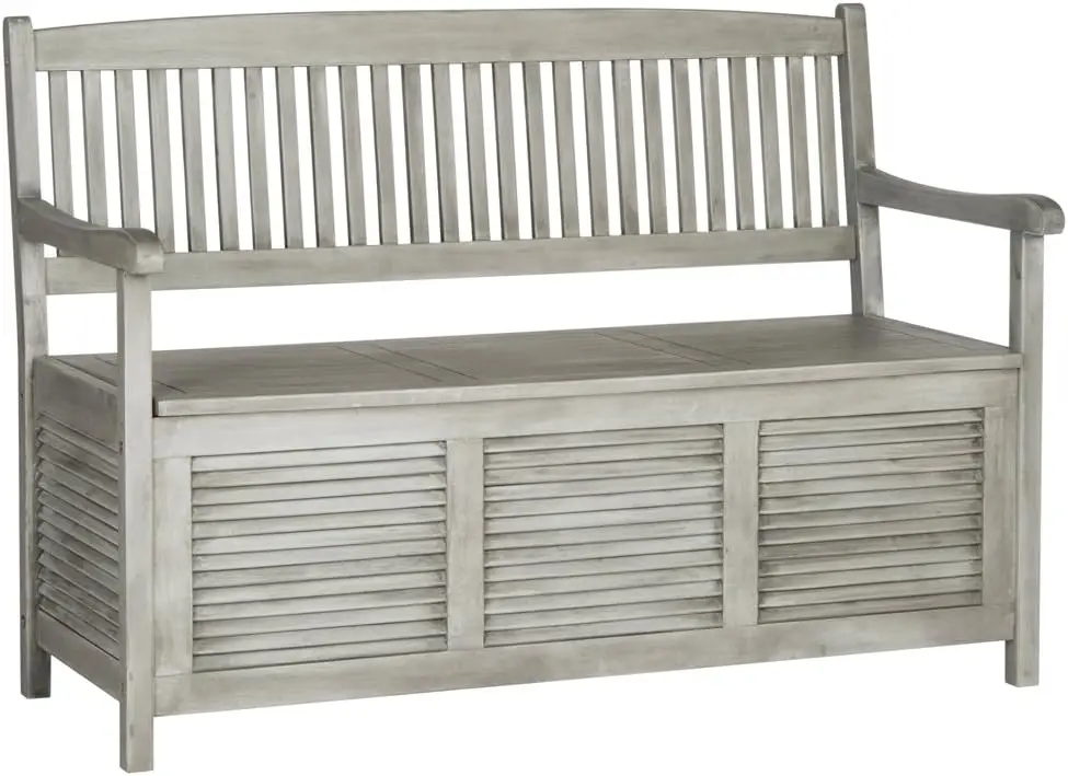 

Safavieh Outdoor Collection Brisbane Grey Storage Bench