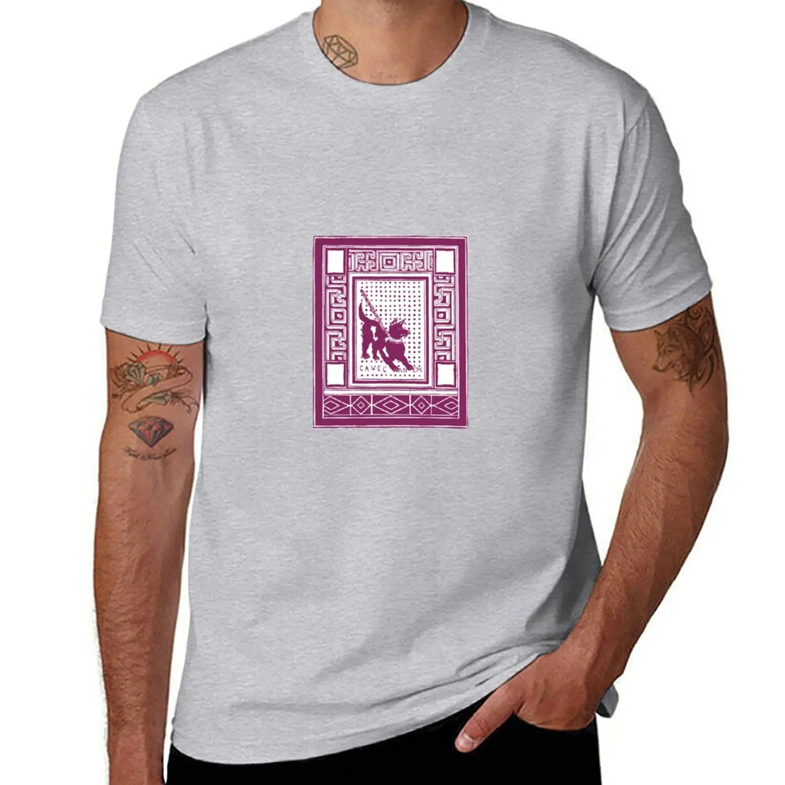 New Cave Canem Pompeii Dog wine T-Shirt tops Short sleeve shirts graphic tees men clothings