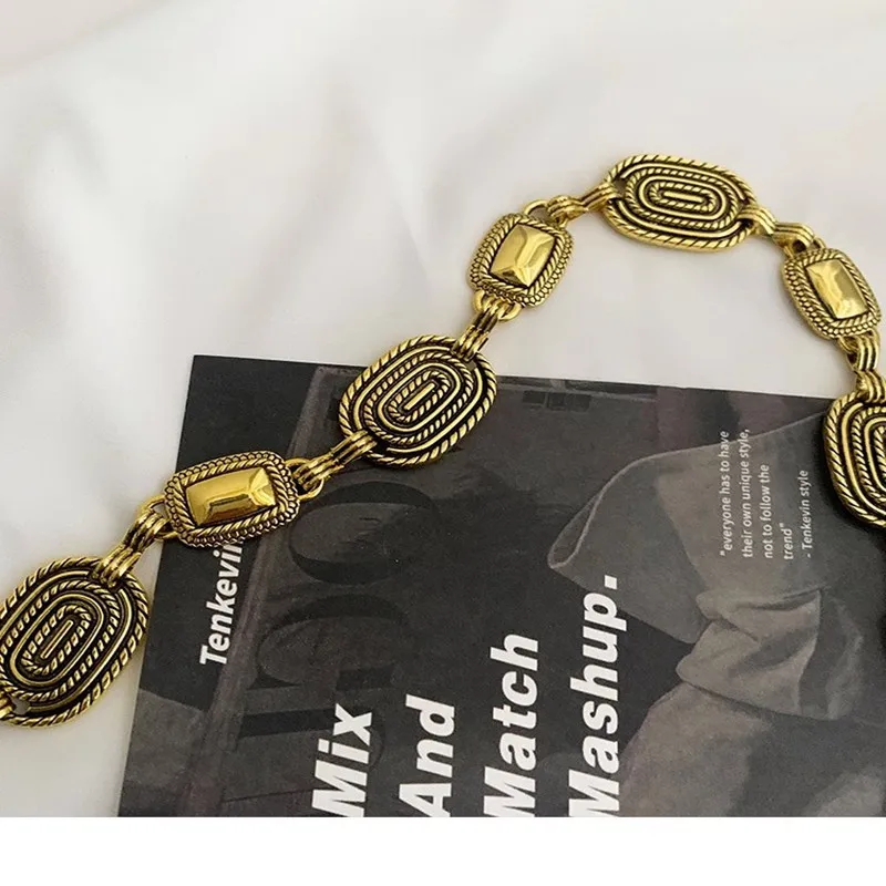 110CM Vintage Women Waist Belt Female Metal Chain Belt Tassel Waist Chain Belt Women Decorative Body Jewelry