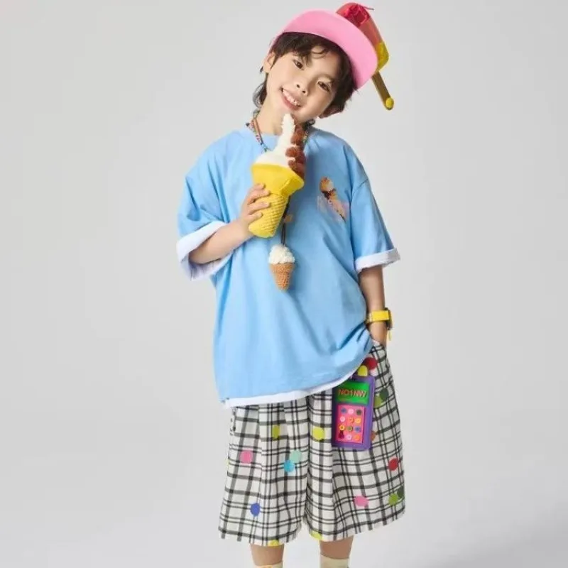 

Printed Short-Sleeve Children's Costume Boys Wear Set From 4 Years Old T-shirts Kids Clothes Baby Summer Suit Boy 2025 Clothing