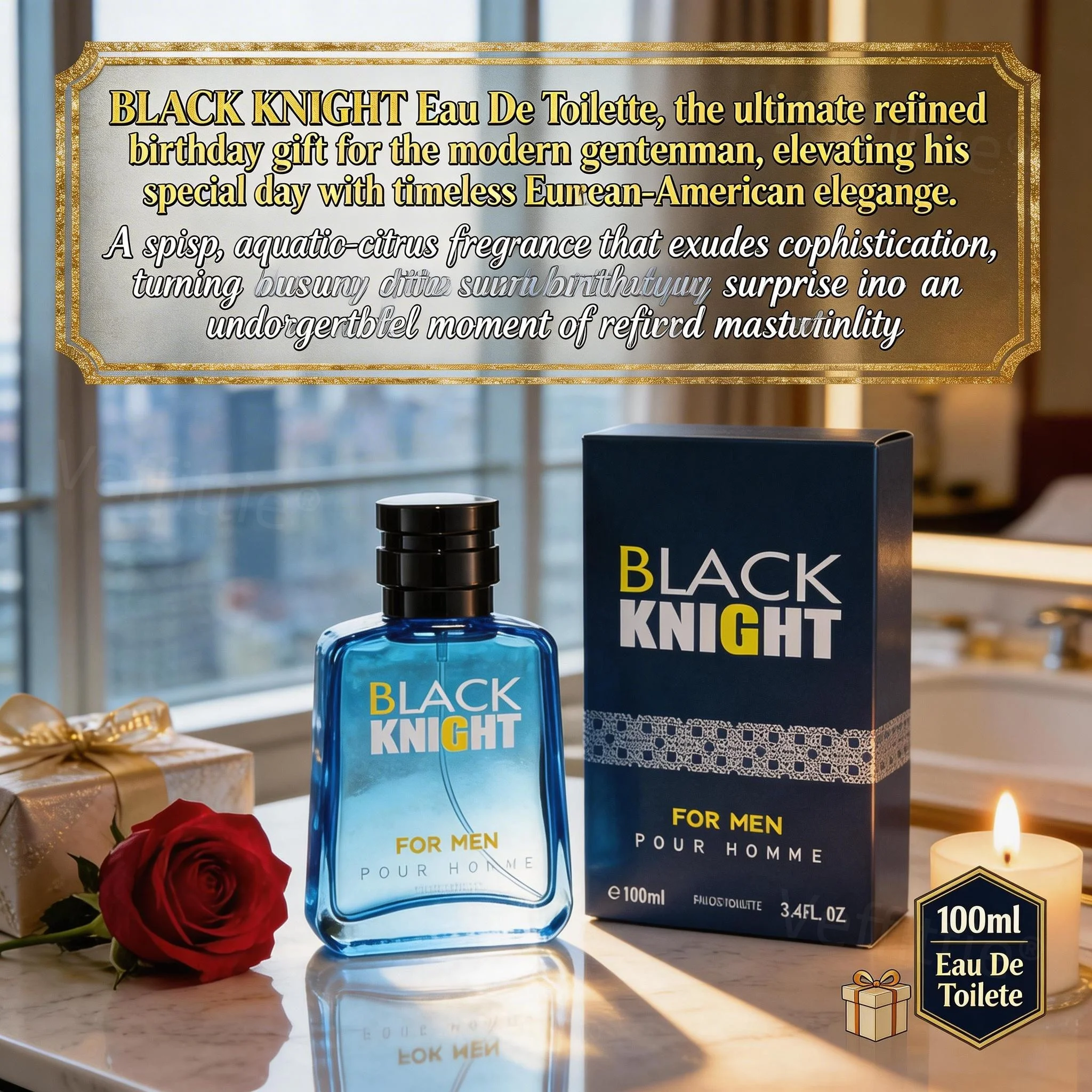 

Elegant Fresh Citrus Knight Cologne, All Day Casual Lifestyle Aroma, Bright Floral Woody Blend, Stylish Gift for Everyday Wear