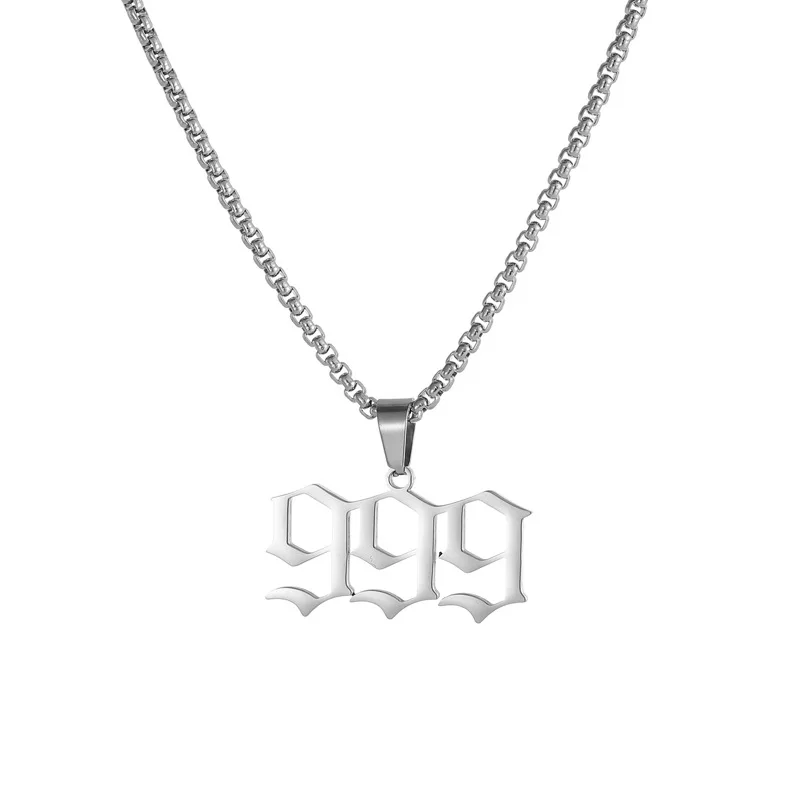 JUICE WRLD 999 Pendant Singer Rapper Letter Name Chain Necklace Fans Memorial Jewelry Gifts for Men Women Accessories
