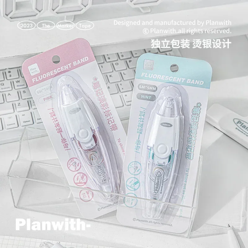 5mm 6m kawaii Highlighter Correction Tape Cute Multi Labeling Marking Masking Tape Erasable Marker Silky Tape for School Office