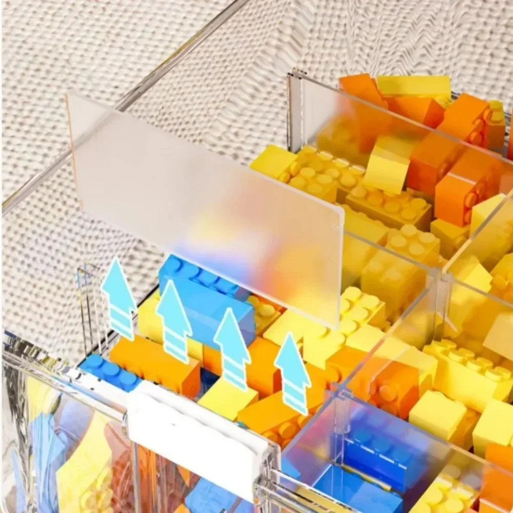 Building Block Storage Box Toy Organizer Small Particle Jigsaw Puzzle Adjustable Transparent Storage Box Durable Carrying Casket