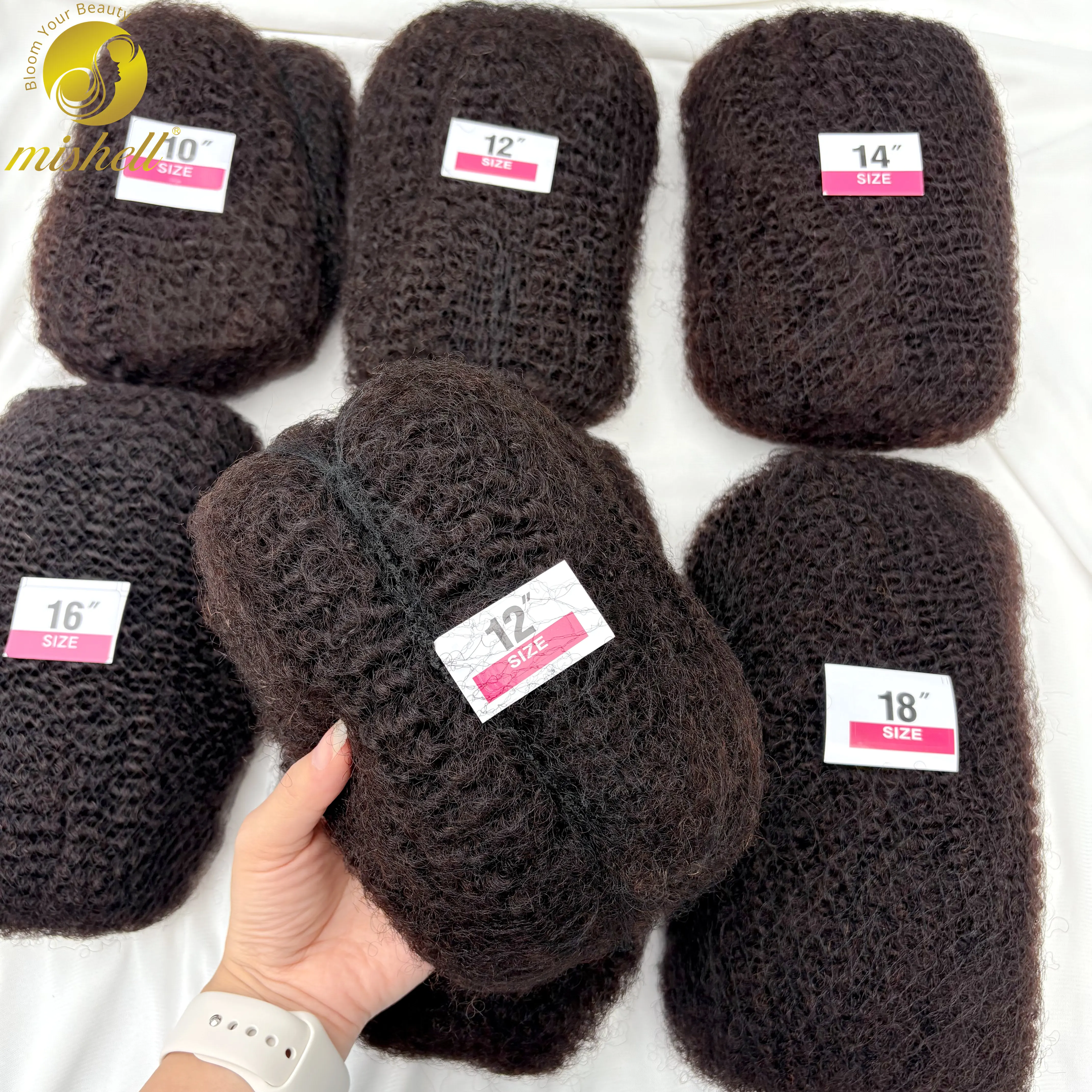 10-18In 30 or 50g/Pack Natural 4C Afro Kinky Curly Bulk Human Hair Extensions No Weft Brazilian Remy Bulk for Locs Braiding Hair