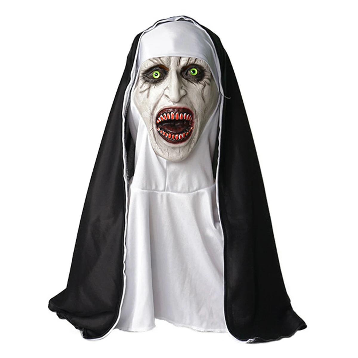 Men Nun Mask Costume Horror Movie Nuns Masks Cosplay For Adult Women Scary Carnival Halloween Costumes Props