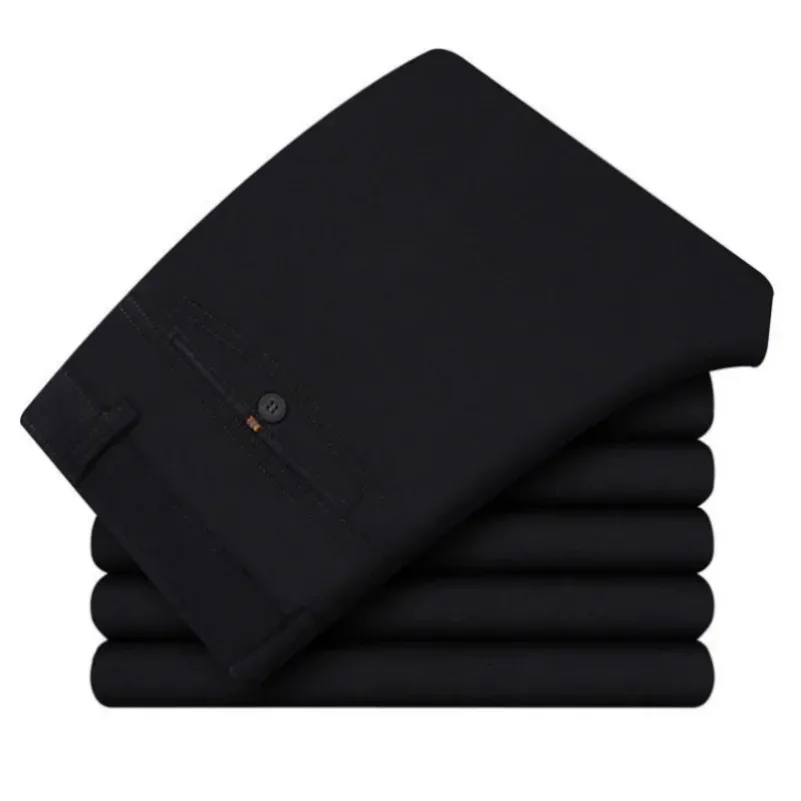 Men\'s Summer Thin Casual Suit Pants Autumn Thick 100% Cotton Classic Business Fashion Stretch Trousers Male Brand Clothes KOACUS
