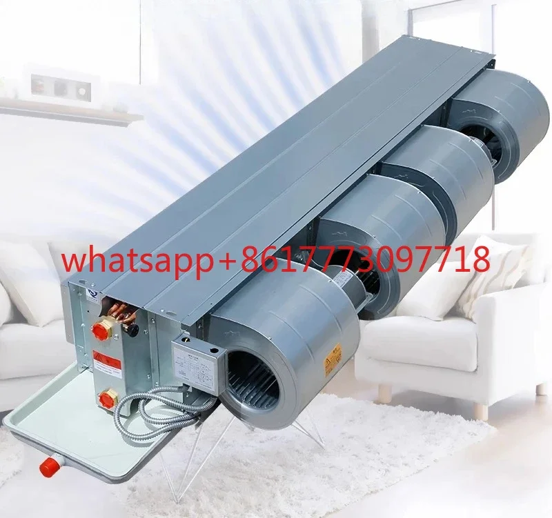 Radiador de bobina de ventilador oculto Horizontal, refrigeración y calefacción, máquina de bobina de aire acondicionado de agua silenciosa