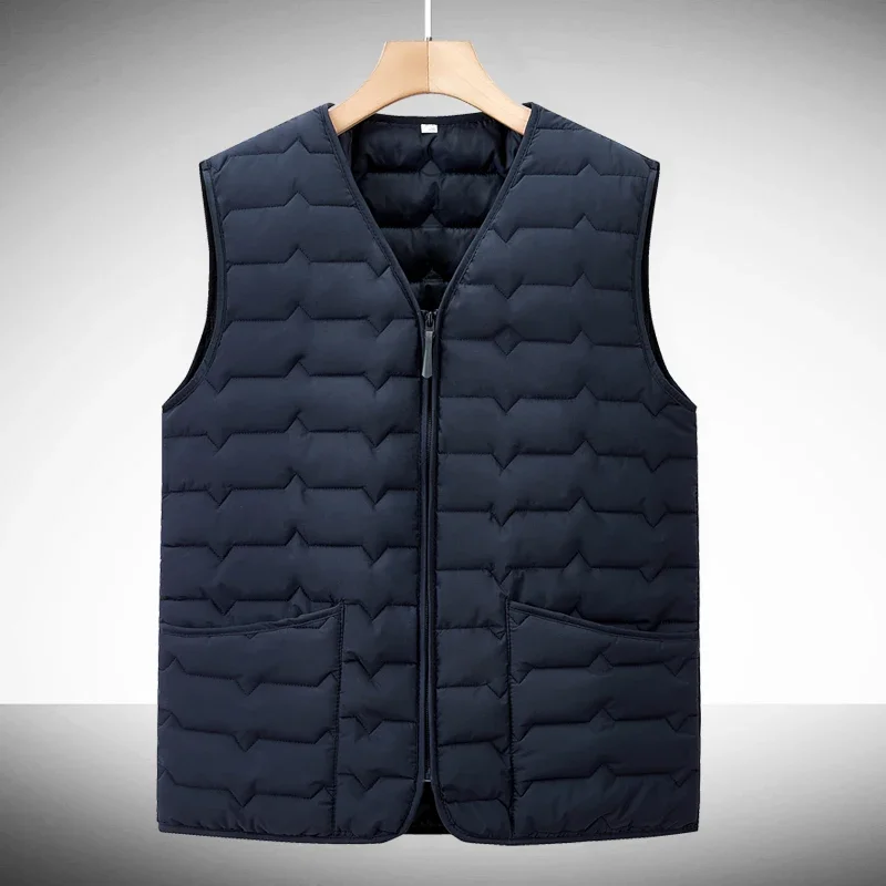 Herren Weste Oberbekleidung Windbreaker Kleidung Neue Ärmellose Pufferweste Jacke Herren Einfarbige Daunenjacke Winter Warme Weste Mantel – Detail 10