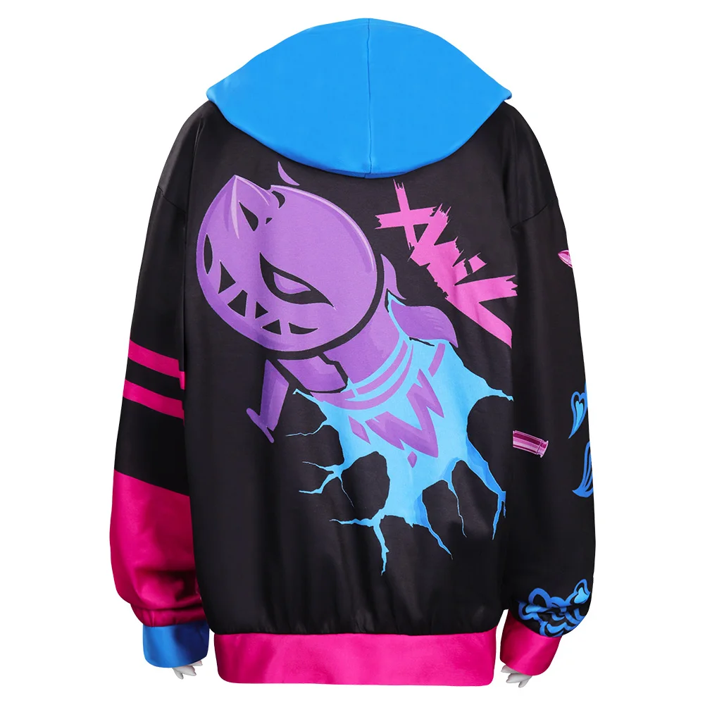 Arcane LOL Jinx Cosplay Hoodie Mit Kapuze Sweatshirt Kostüm Halloween Karneval Anzug