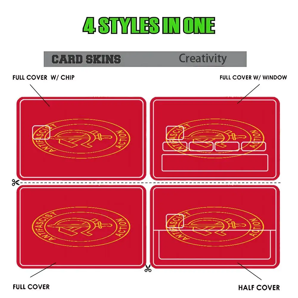 Antifascist Action Credit Debit Card Stickers Anime Diy Waterproof Sticker Film Tape Skin for Small Chip