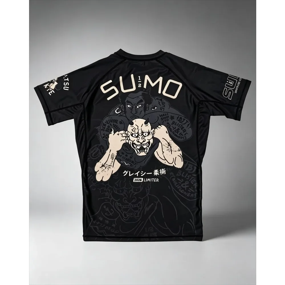 Men Compression Short Sleeve Shirt Quick Breathable Dry Grappling Martial Arts Training Athletic Men's Sports Tee Men Clothing