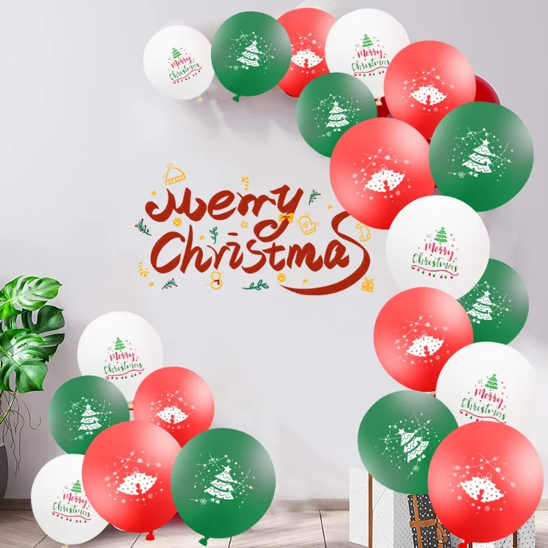 12/60pcs Christmas Latex Balloon Red Green Round Balloons Christmas Tree Merry Christmas Party Decor Balloon Wedding Supplies