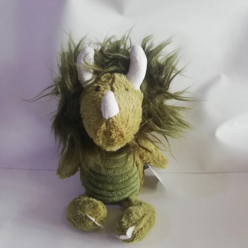 حوالي 25 سنتيمتر ألعاب من نسيج مخملي جميل الكرتون ديناصور ترايسيراتوبس دمية ناعمة لعبة طفل هدية عيد ميلاد h0717