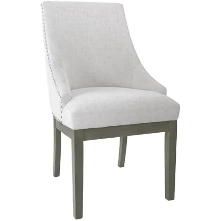 Upholstered Dining Chair, Neutral Textured Solid