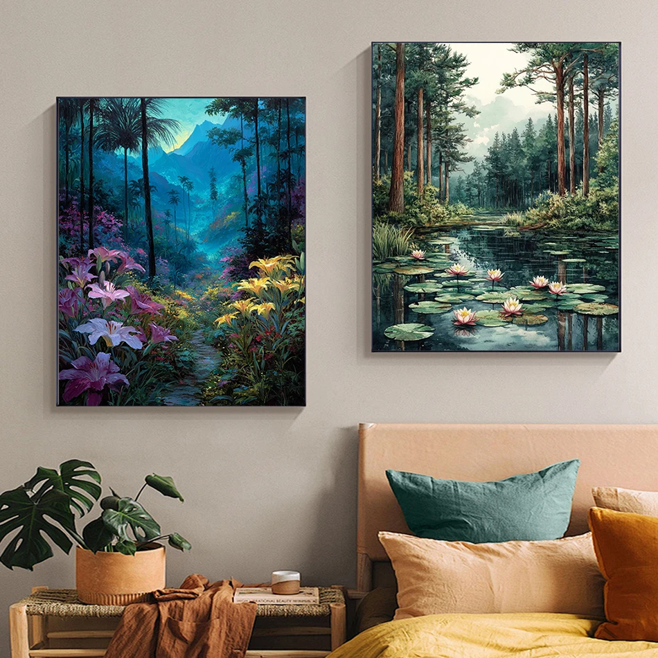 GATYZTORY Painting By Number Adults Picture Forest scenery Set Digital Oil Paintings On Number Arts Picture Drawing Unique Gift