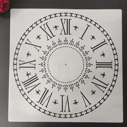 30*30cm tamanho diy artesanato relógio bússola para pintura stencils carimbado álbum de fotos em relevo cartão de papel na madeira, tela, parede n146