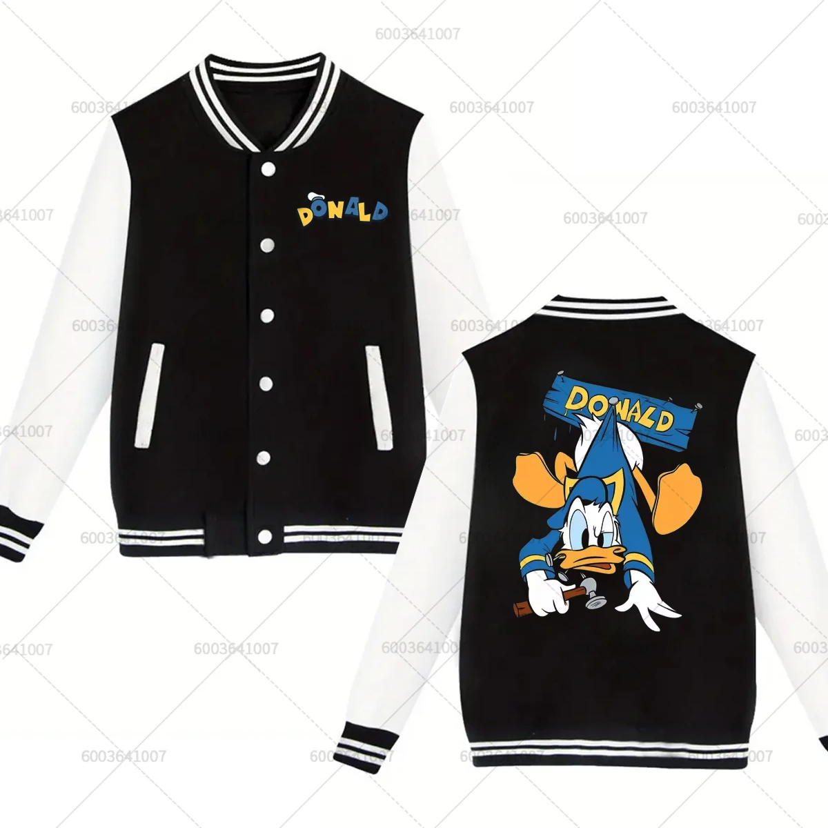 

Disney Donald Duck Pluto Goofy Men's Women Baseball Jacket Sports Autumn Winter Classic Coats Fleece O-Neck Streetwear Hoodies