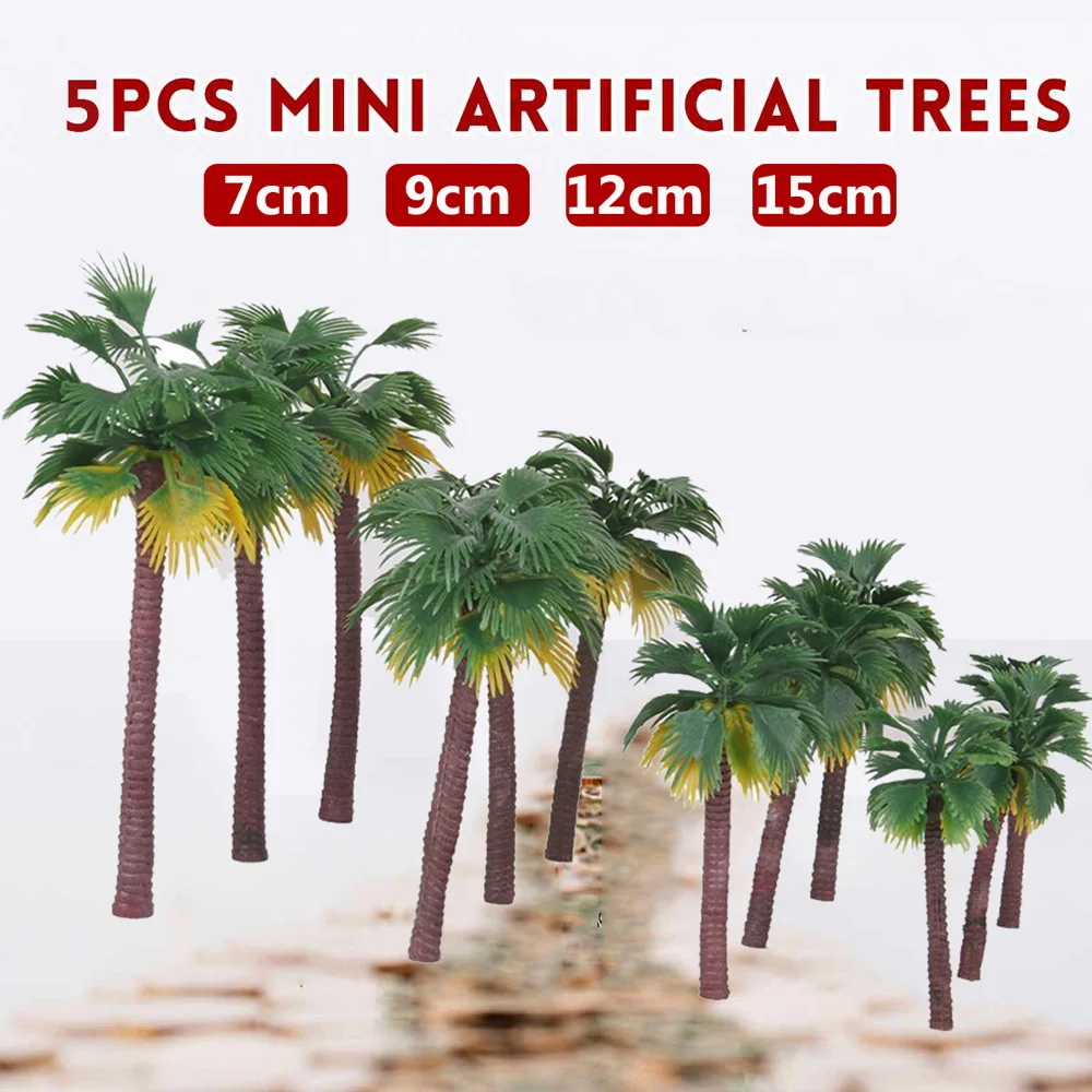 

Plastic Mini Rainforest Garden Plant Coconut Miniature Artificial Palm Tree Scenery Model Landscape