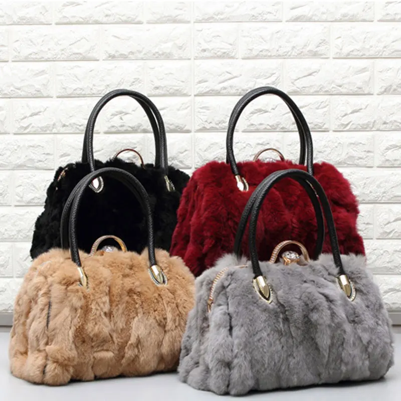 #MRD30688 # Autumn/Winter New Rabbit Fur Women's Bag Fashion Handheld Single Shoulder Cross Shoulder Fur Bag