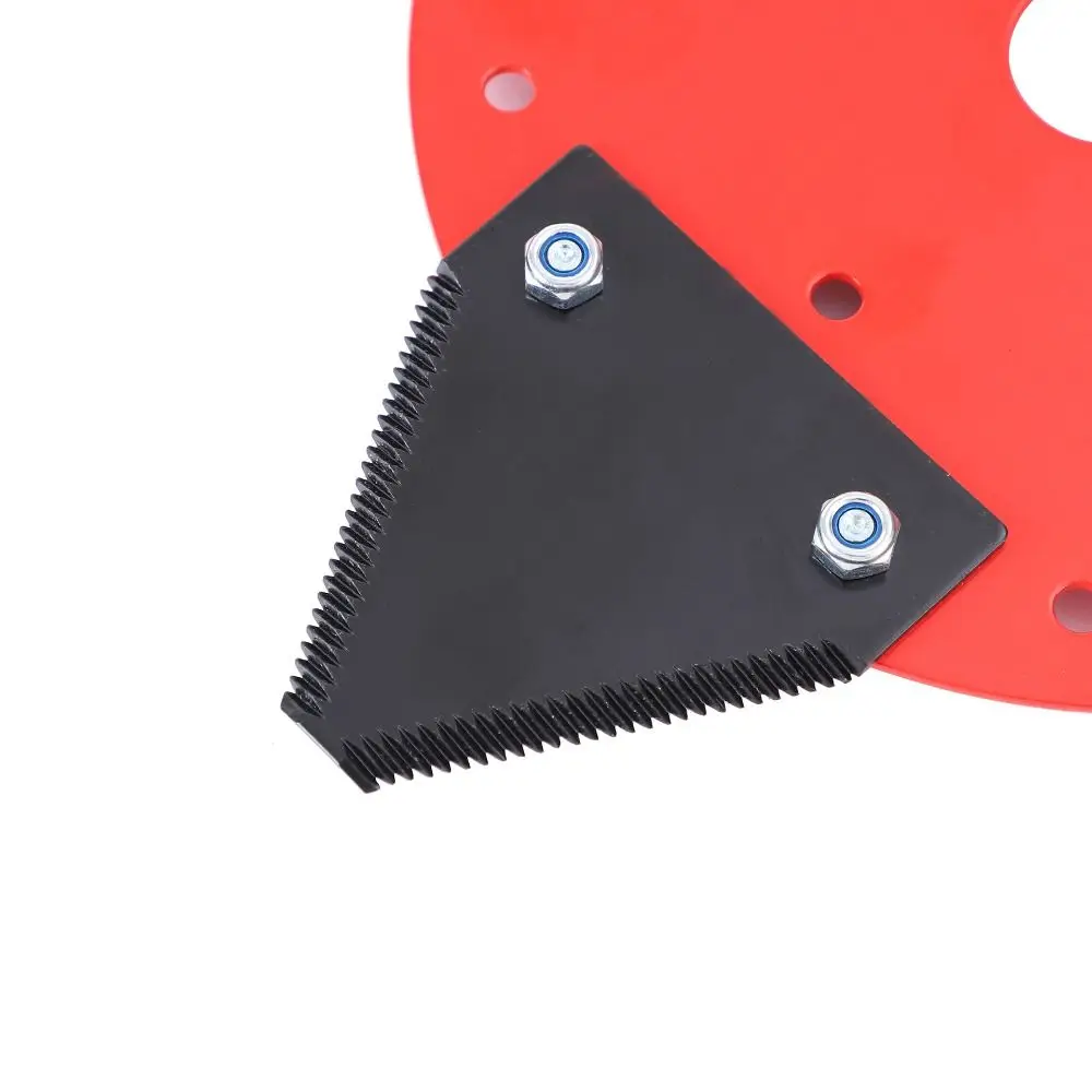 

Multi-Purpose Lawn Mower Blades Triangular Shape Red Plate Grass Removal Tool Adjustable Range Multi-Angle Range