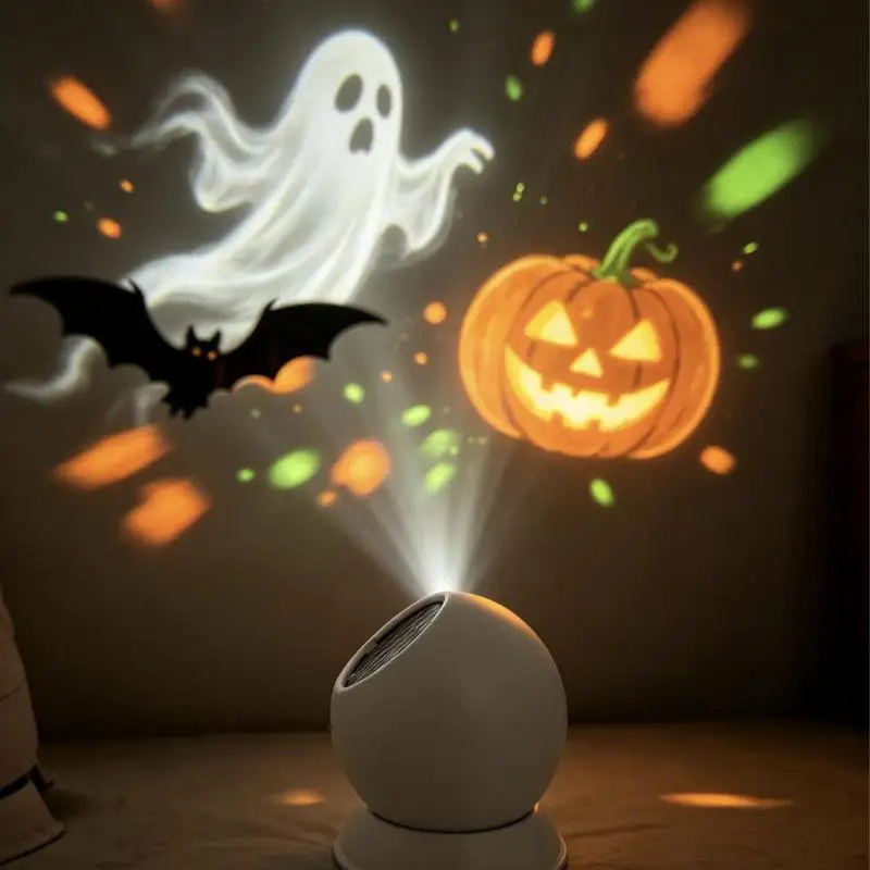 【CCA】Halloween LED Projector Light Pumpkin Ghost Star Patterns Dynamic Effects For Home Party Holiday Decor
