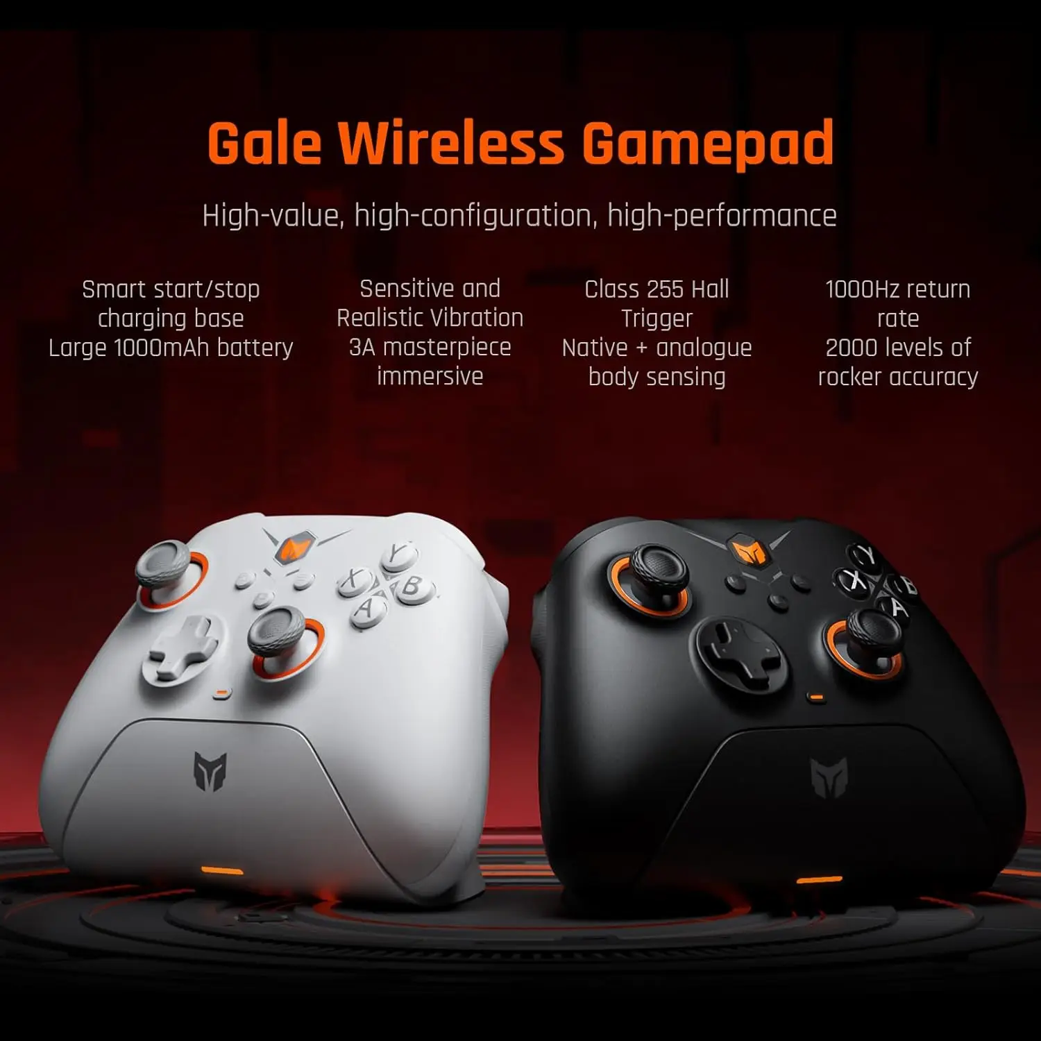 Original BIGBIG Won New Gale controlador de juego inalámbrico gatillo Bluetooth Gamepad con cargador para Switch PC iOS Android