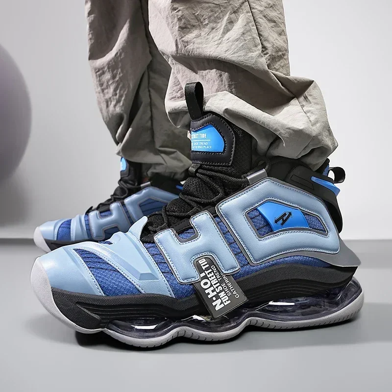 

High-quality Mens Basketball Shoes High Street Original Sneakers Men Air Cushioining Rubber Anti Slip Leisure Shoes Male 39-45