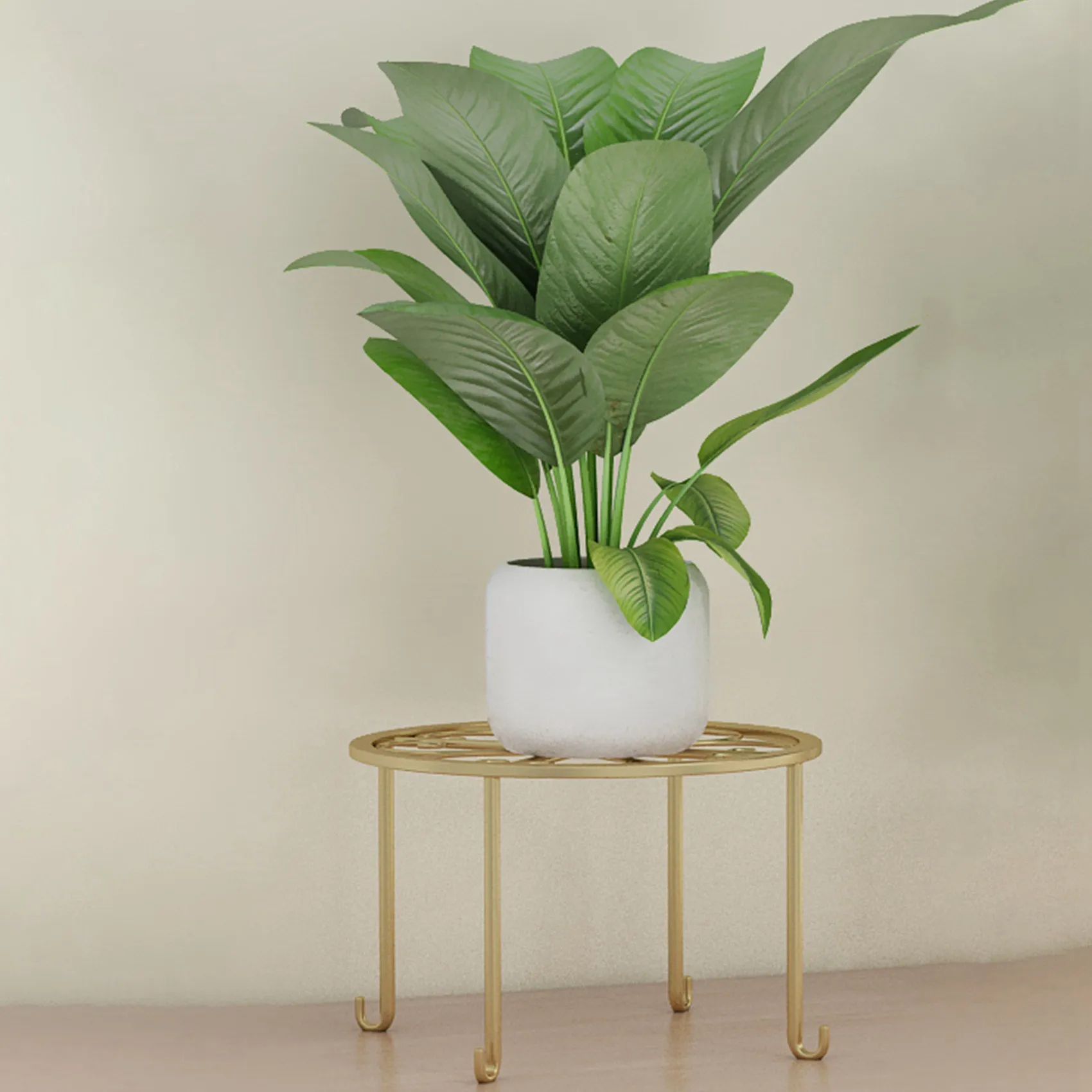 2X الطابق الحديد وعاء النبات حامل زهرة حامل الرف رفوف الحديقة حديقة النبات شرفة رف مستدير ديكور المنزل-ABQU #5