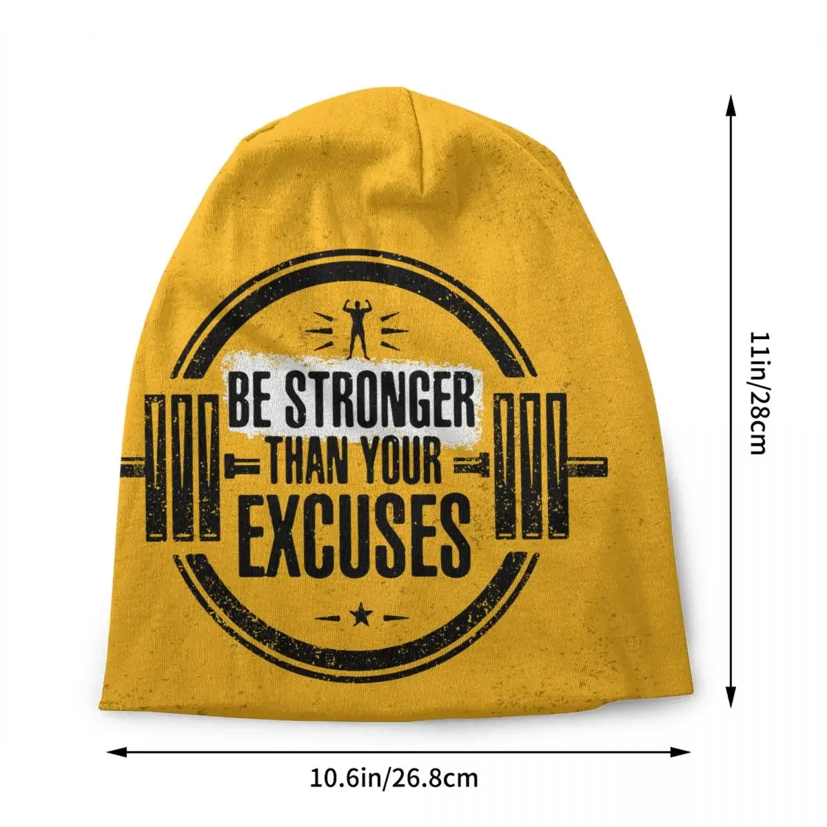 Be Stronger Than Your Excuses Skullies Beanies Caps Winter Warm Knit Hat Adult Bodybuilding Gym Motivational Quote Bonnet Hats