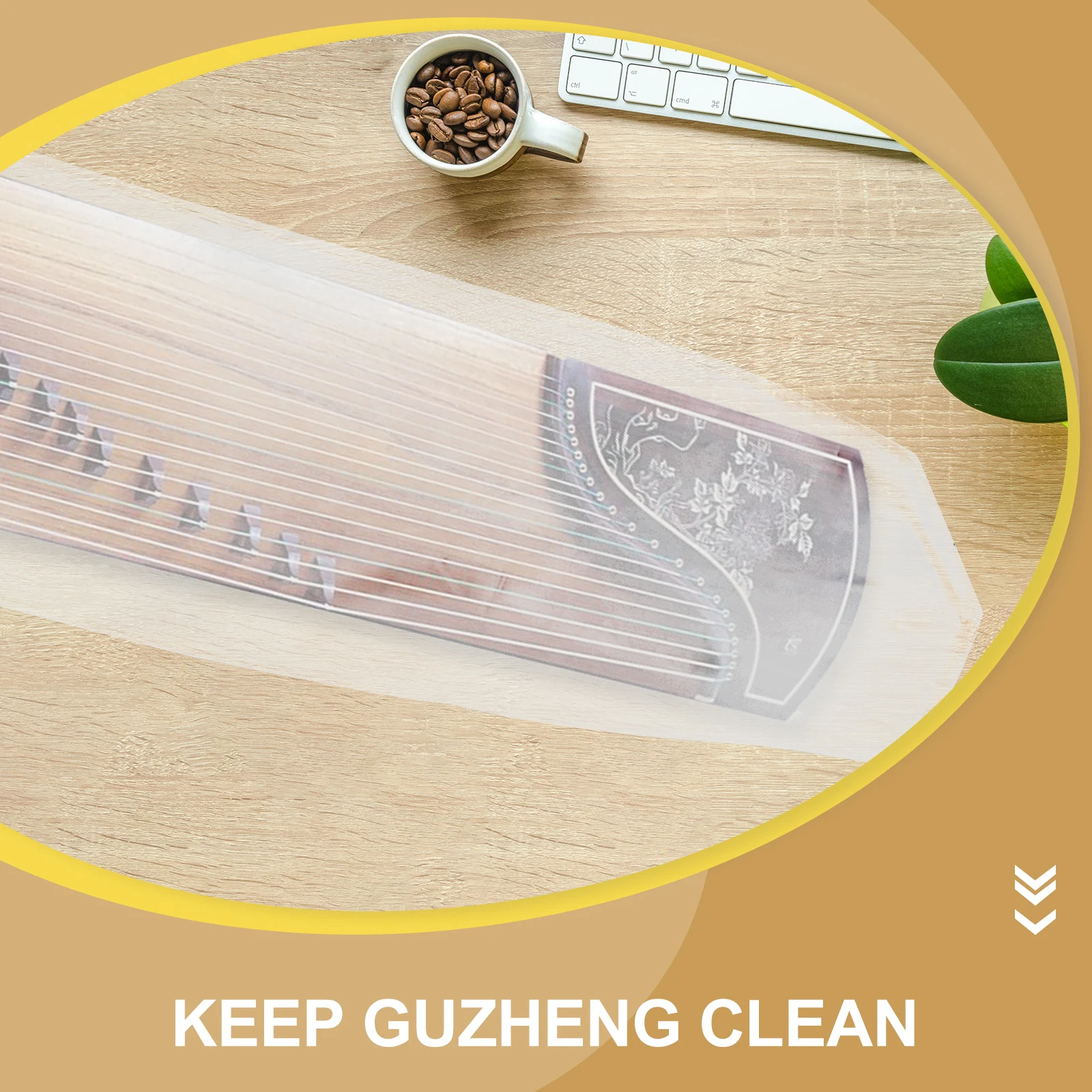 

Guzheng Dust Cover Transparent Instrument Protective Cover for Ancient Musical Instrument with Tassel Durable Practical Easy