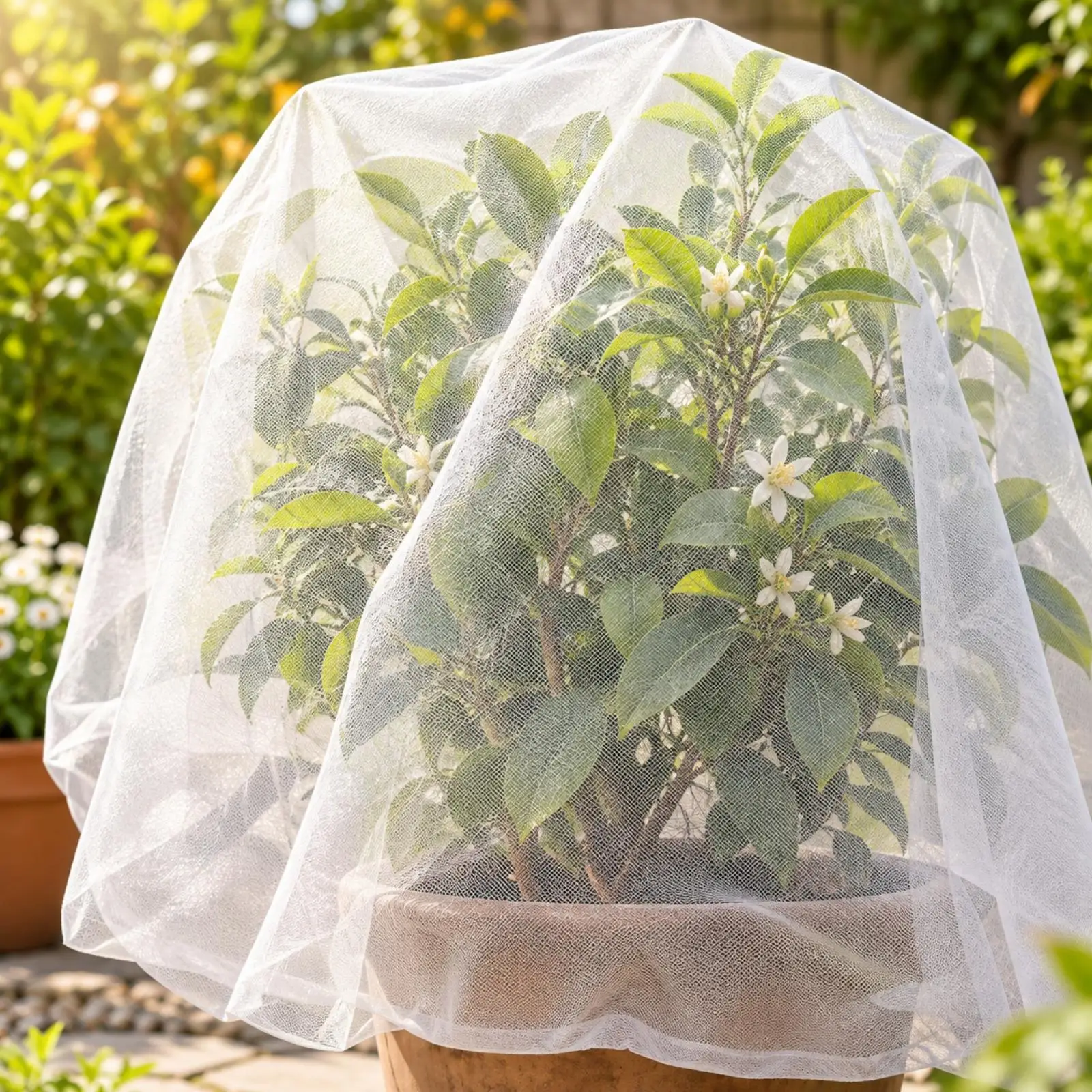 Garden Protection Net Mesh Plant Cover with Black Locking Toggle for Outdoor Vegetables Flowers Crops Sun Shielding