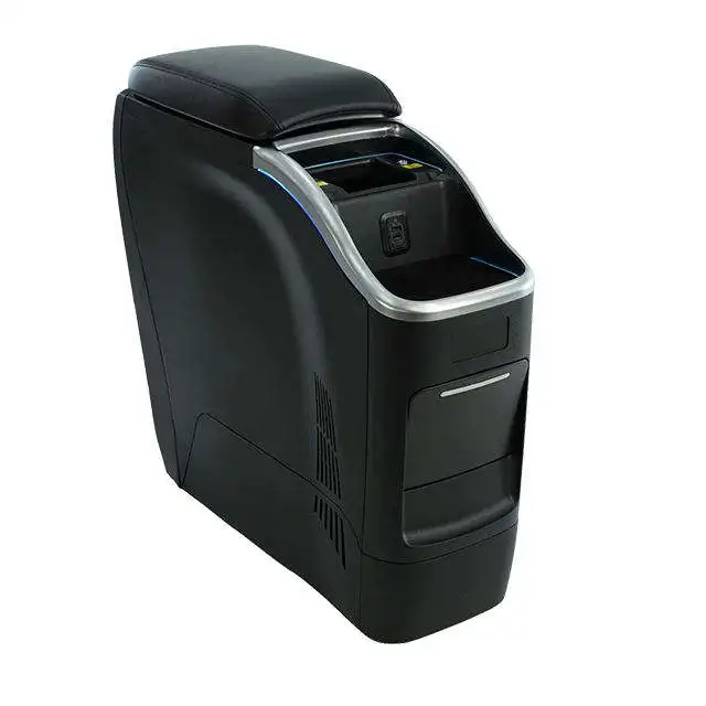 Leather Rotatable Luxury Center Console Box for  Granvia Hiace Interior Decoration Retrofit/Upgrade Kit