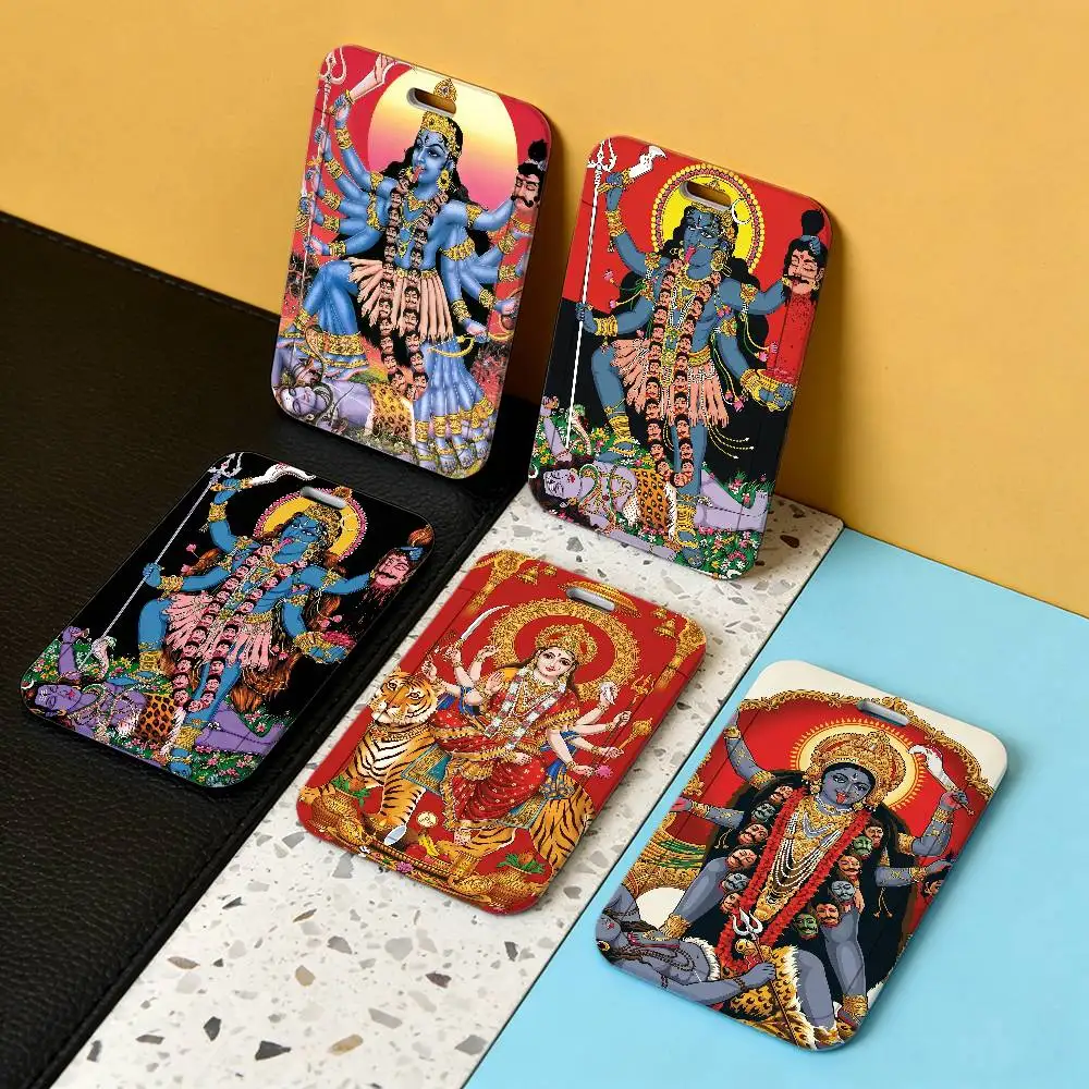 

Прозрачный пластиковый держатель для карт Smiler Goddess Maa Kali Killing G с защитной накладкой и шнурком для рабочего удостоверения сотрудника, для бизнеса и проездных билетов